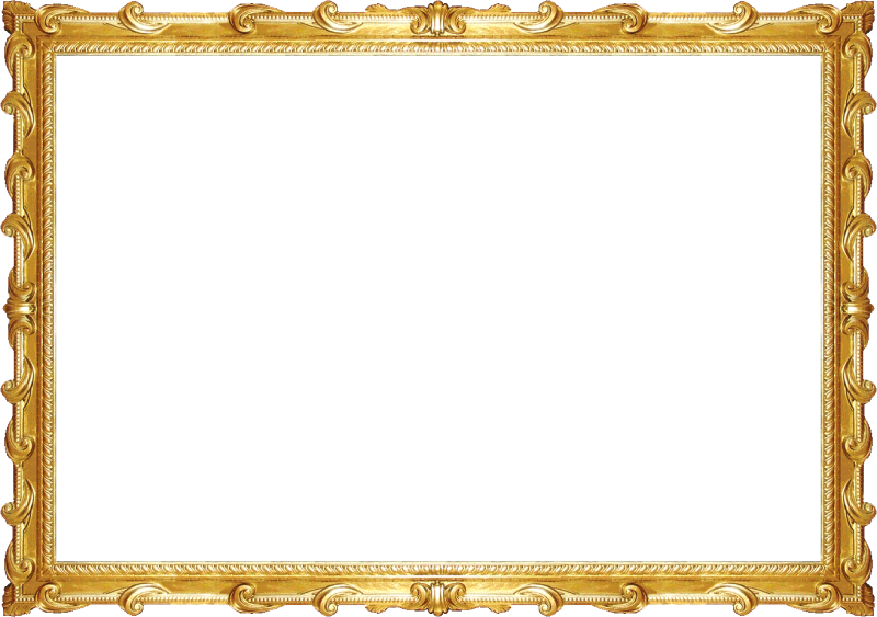 Золотая рамка на прозрачном фоне