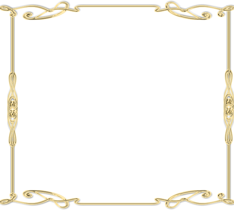 Рамка золото на прозрачном фоне