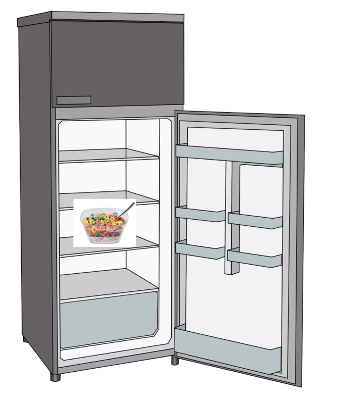 Открытый холодильник