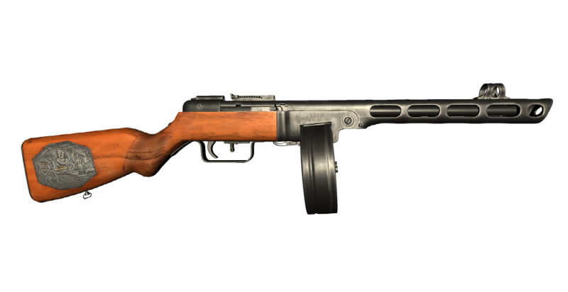 Автомат ППШ сбоку