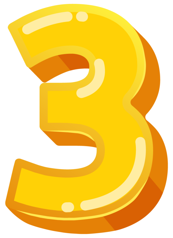 Цифра 3 желтая