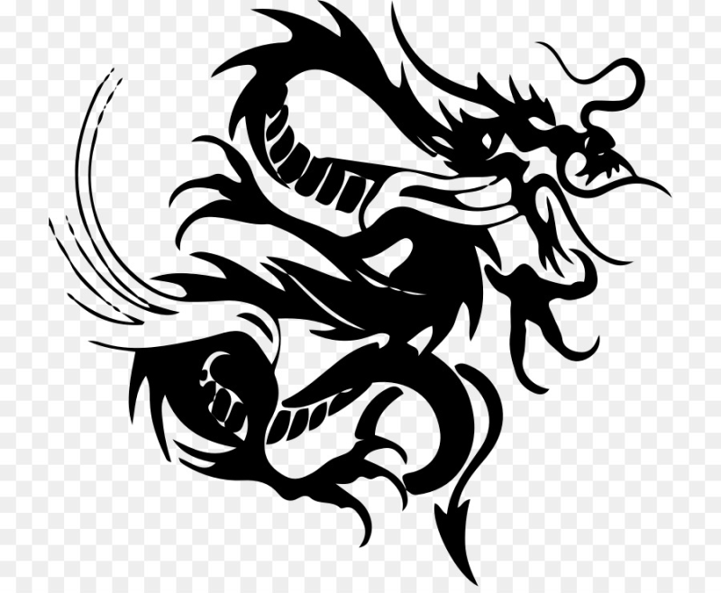 Тату трайбл дракон