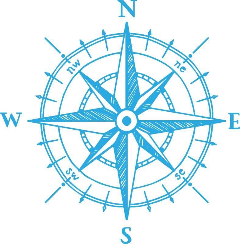 Роза ветров Север Юг