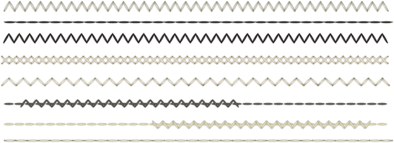Машинная строчка на прозрачном фоне