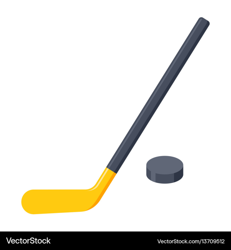 Клюшка с шайбой вектор