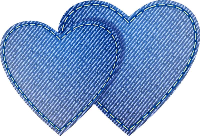 Сердечки из джинсовой ткани