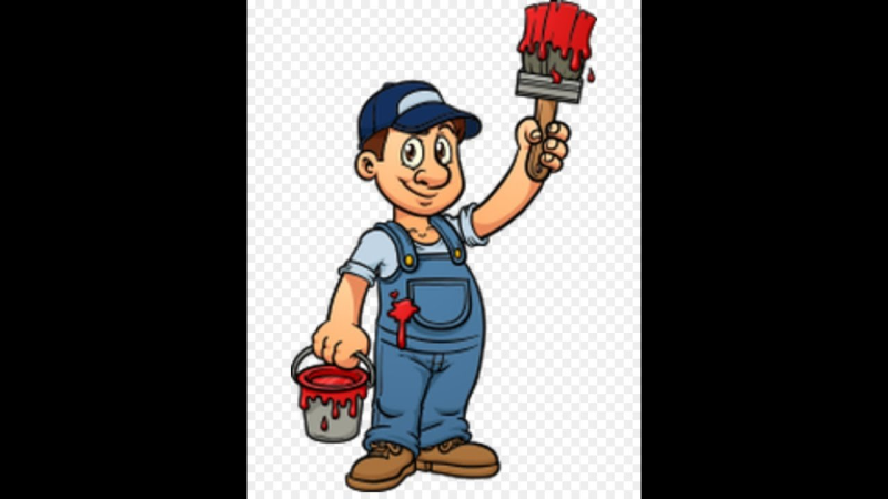 Маляр на белом фоне для детей