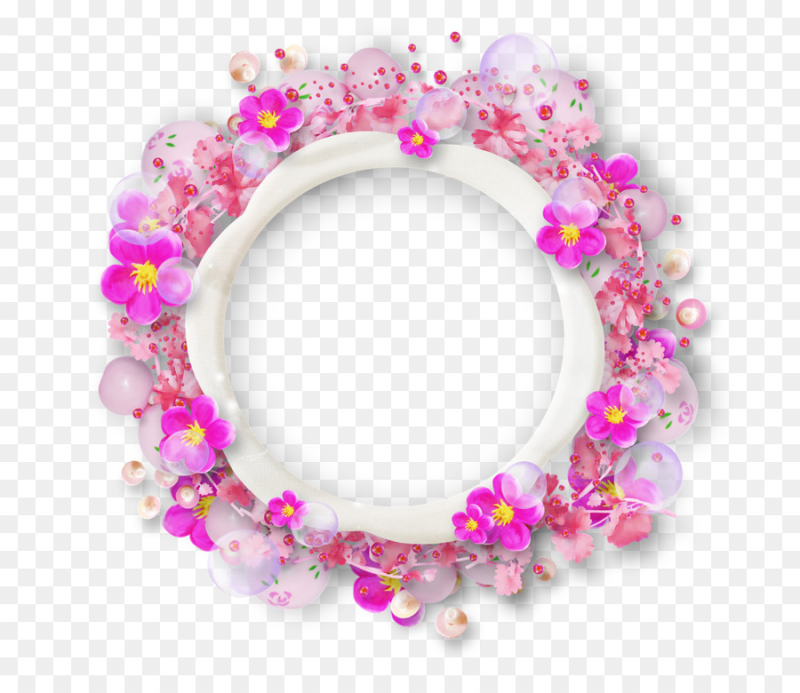 Цветочная рамка круглая