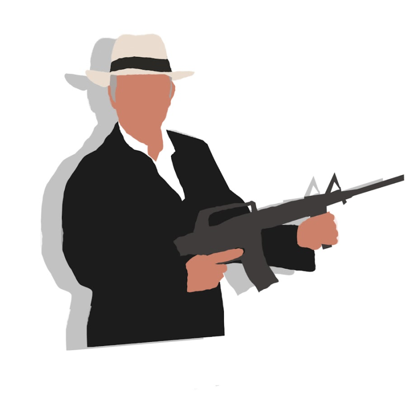 Гангстер на белом фоне