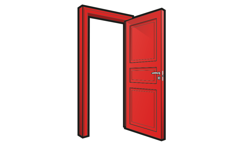 Открытая дверь сбоку вектор