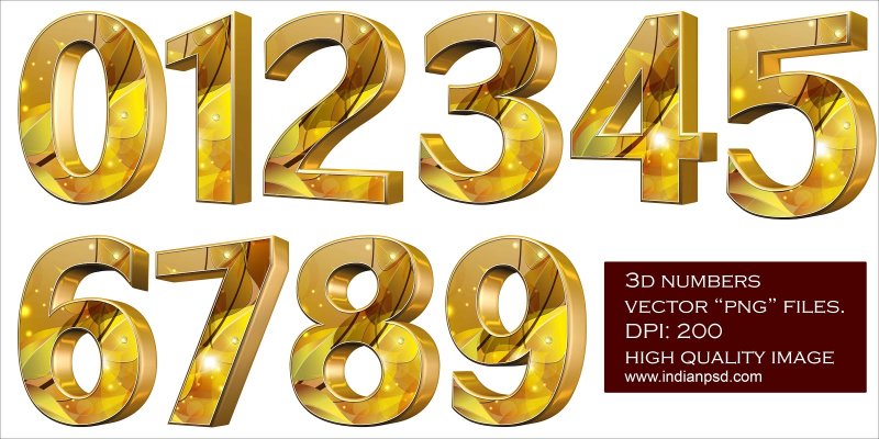 Золотые цифры для фотошопа