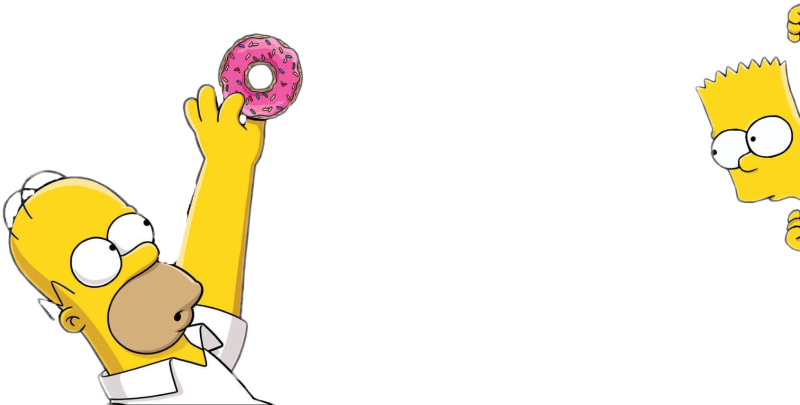 Симпсоны на белом фоне