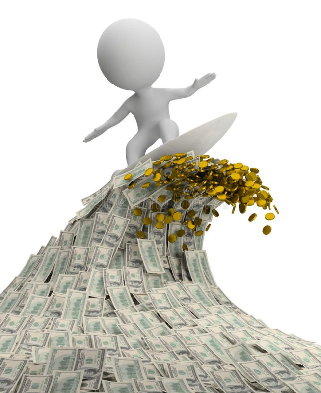 Белый человечек с деньгами