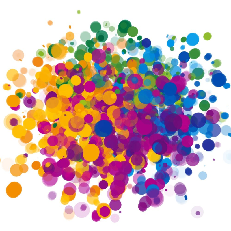 Цветные кружочки на белом фоне