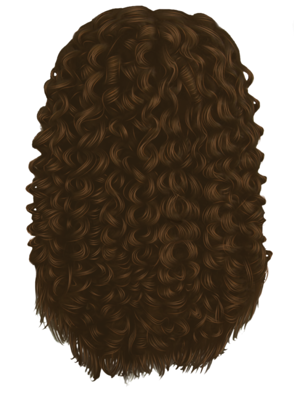 Кудрявые волосы на прозрачном фоне