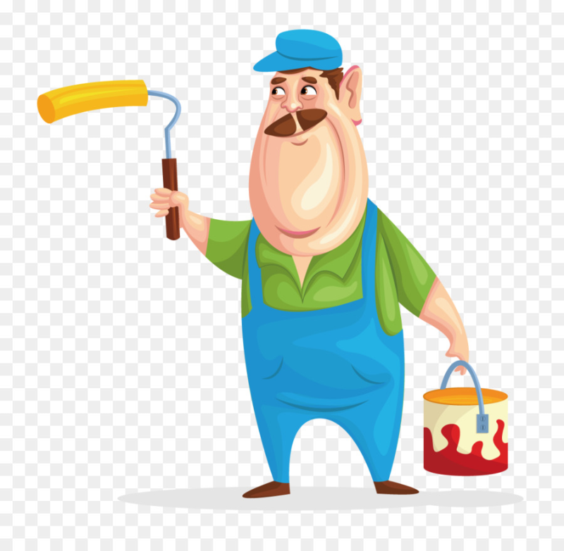 Маляр для детей на прозрачном фоне