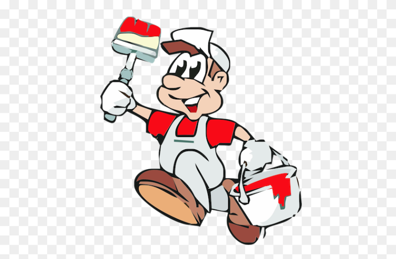 Маляр на прозрачном фоне