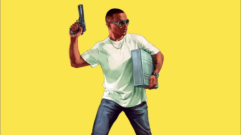 Франклин ГТА 5 на белом фоне