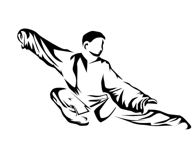 Ушу на белом фоне