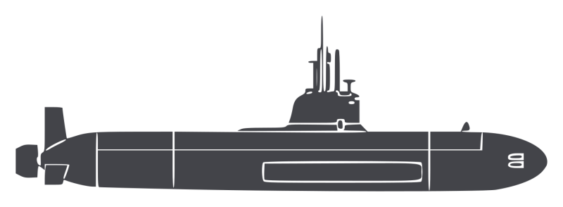 Подводная лодка на белом фоне