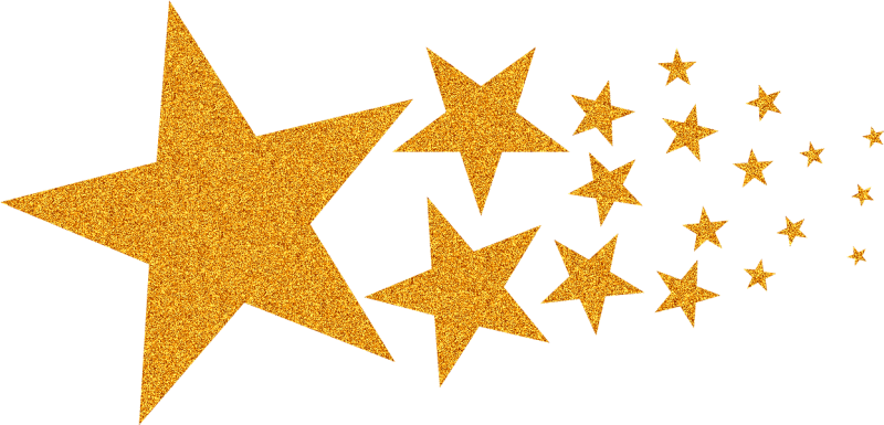Золотые звездочки на прозрачном фоне