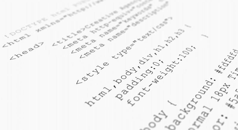 Программный код на прозрачном фоне