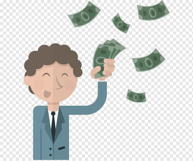 Человек с деньгами иллюстрация