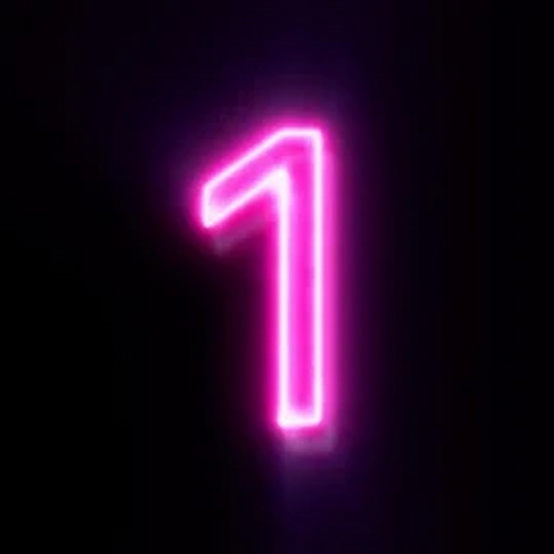 Неоновая цифра 1