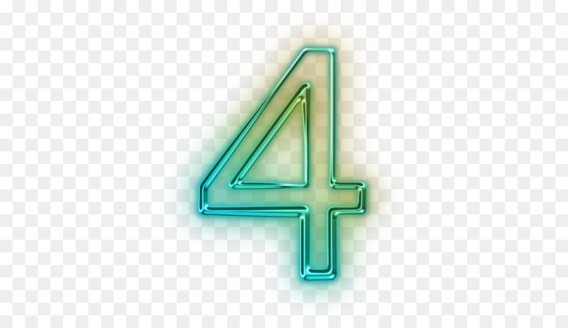 Неоновые цифры без фона