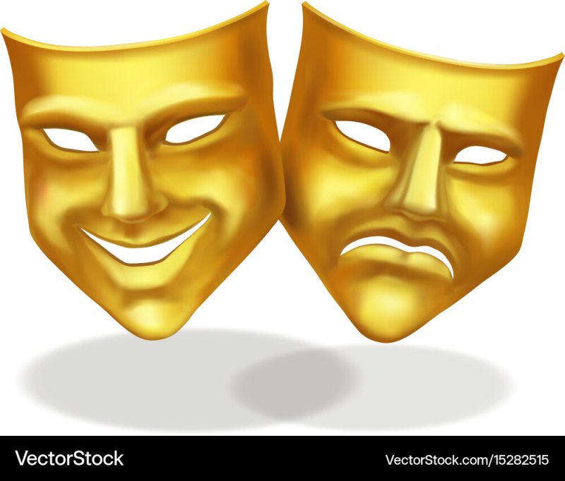 Театральные маски на прозрачном фоне