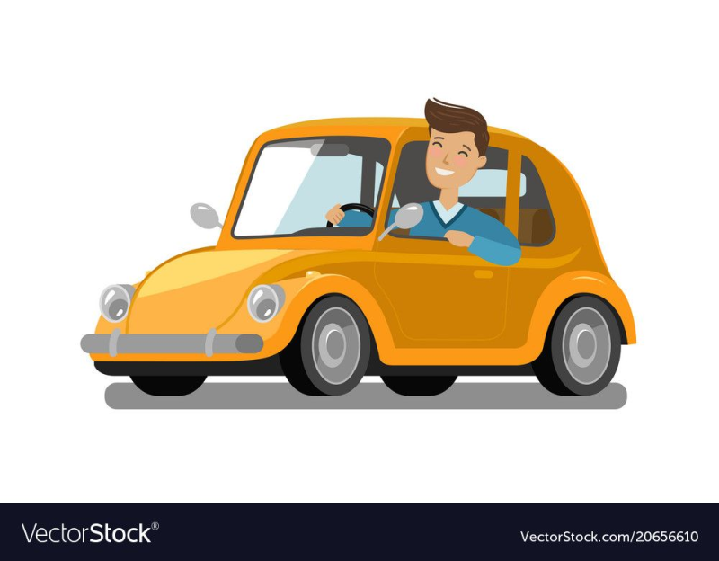 Мультяшная машина с водителем