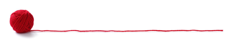Красная нить на прозрачном фоне