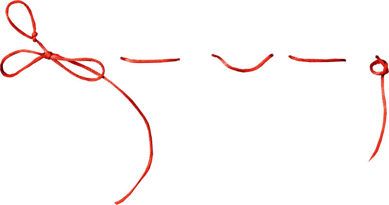 Красная нить на прозрачном фоне