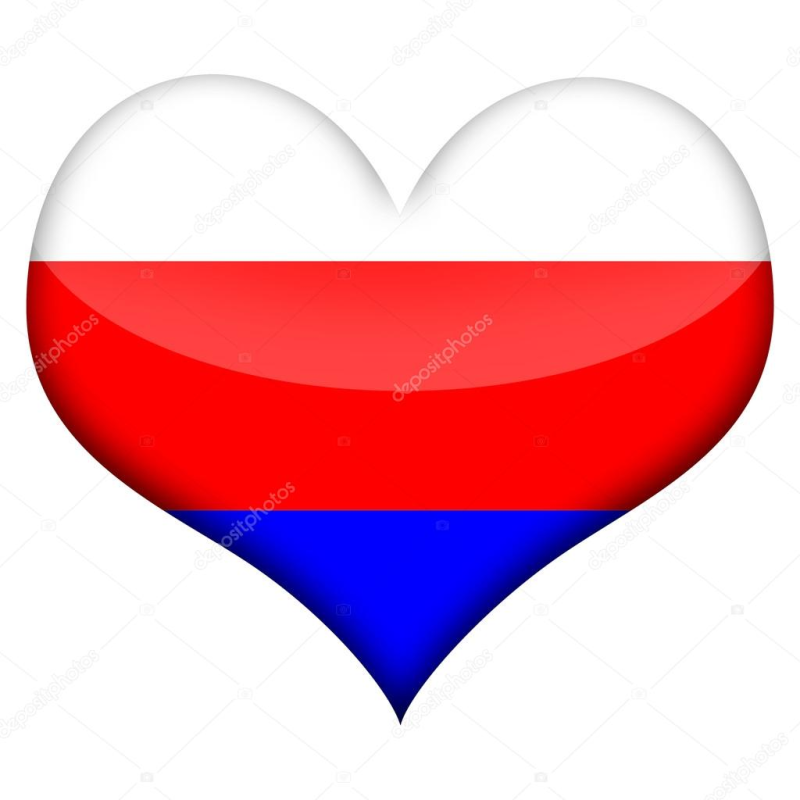 Российский флаг в виде сердца