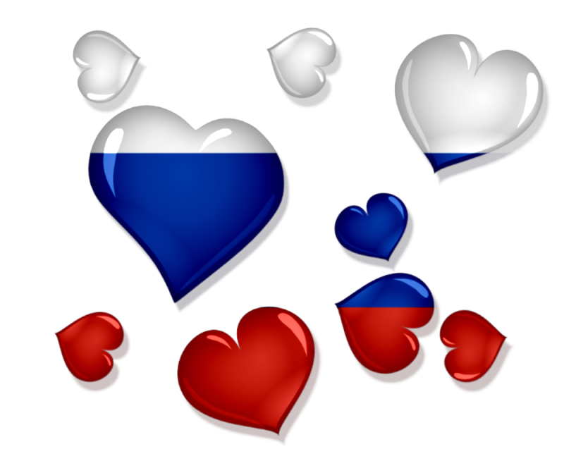 Сердечко в виде российского флага