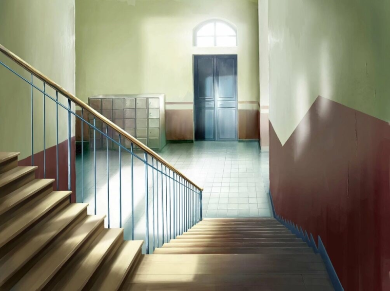 Коридор школы аниме гача лайф