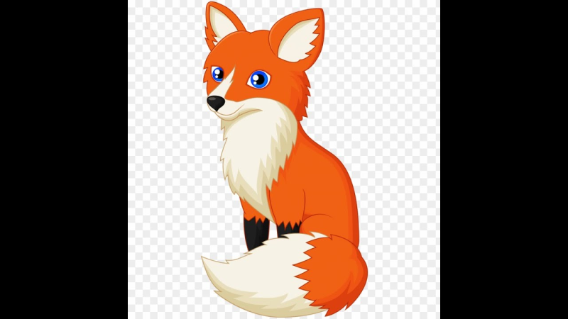 Лиса на прозрачном фоне
