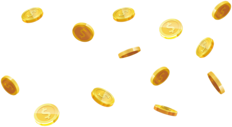 Падающие золотые монеты