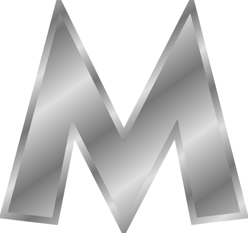 Красивая буква м на прозрачном фоне