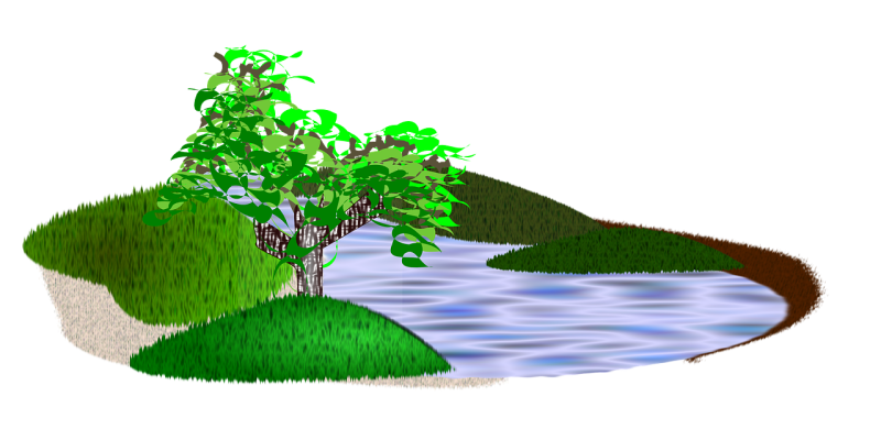 Речка на прозрачном фоне