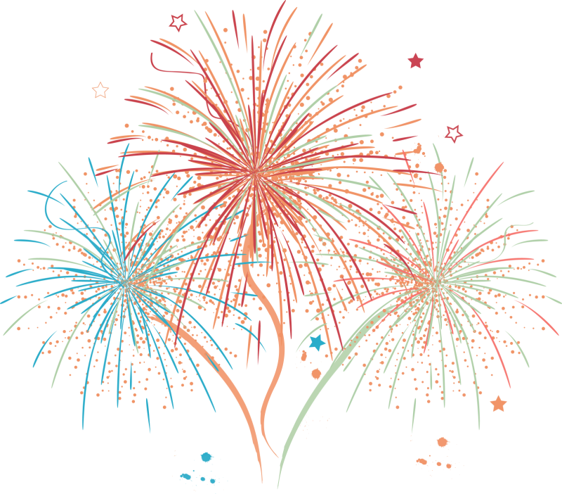 Салют на белом фоне