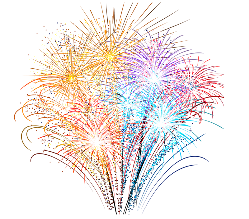 Фейерверк на прозрачном фоне