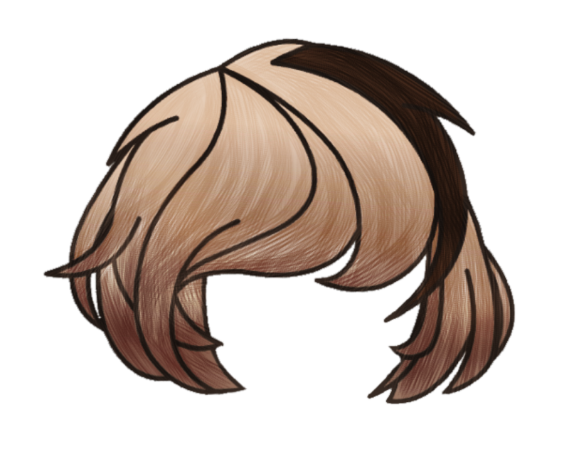 Гача волосы на прозрачном фоне