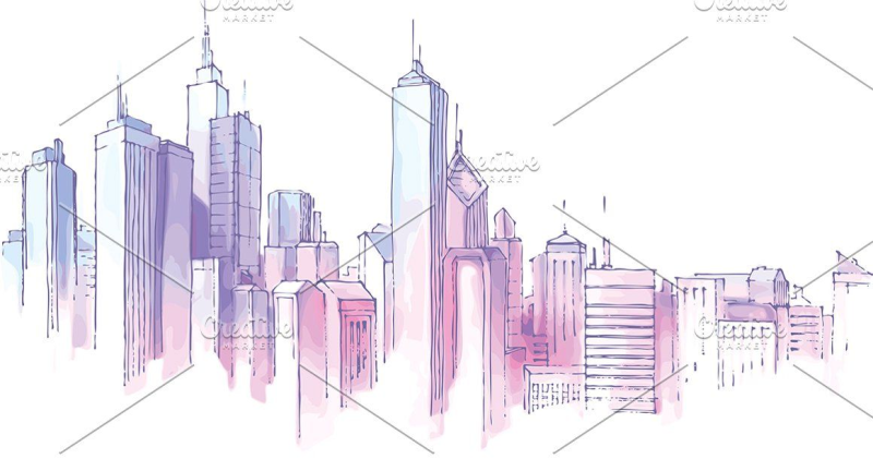 Город на прозрачном фоне