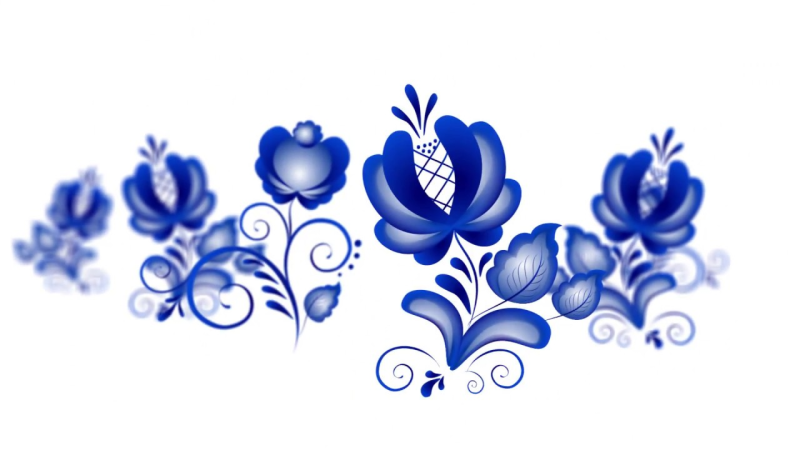 Орнаментная роспись Гжель