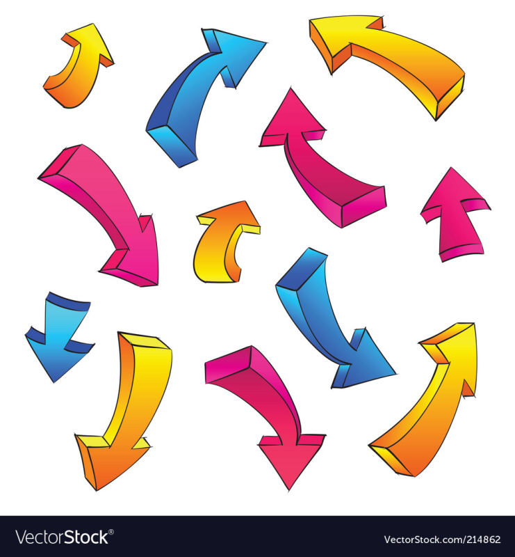 Цветные фигурные стрелки
