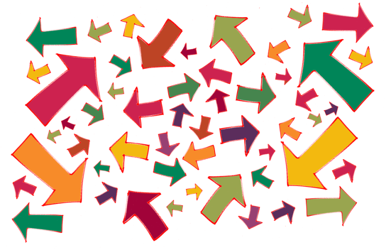 Стрелки в разных направлениях