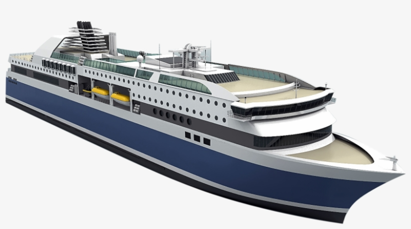 Пассажирский корабль на прозрачном фоне