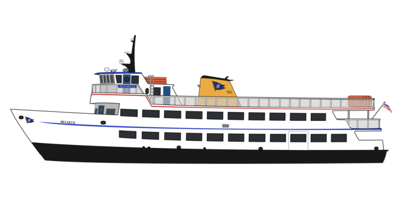 Пассажирский корабль вид сбоку