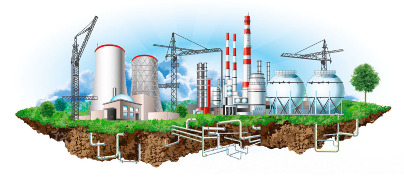 Промышленность на белом фоне